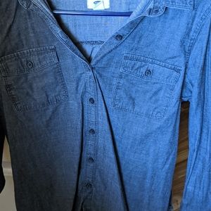 Long sleeve grey denim shirt